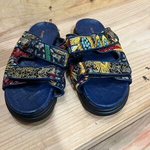 NWOB Kurt Geiger London Orson Mule Tweed Multicolor Girls Sandals Size 13